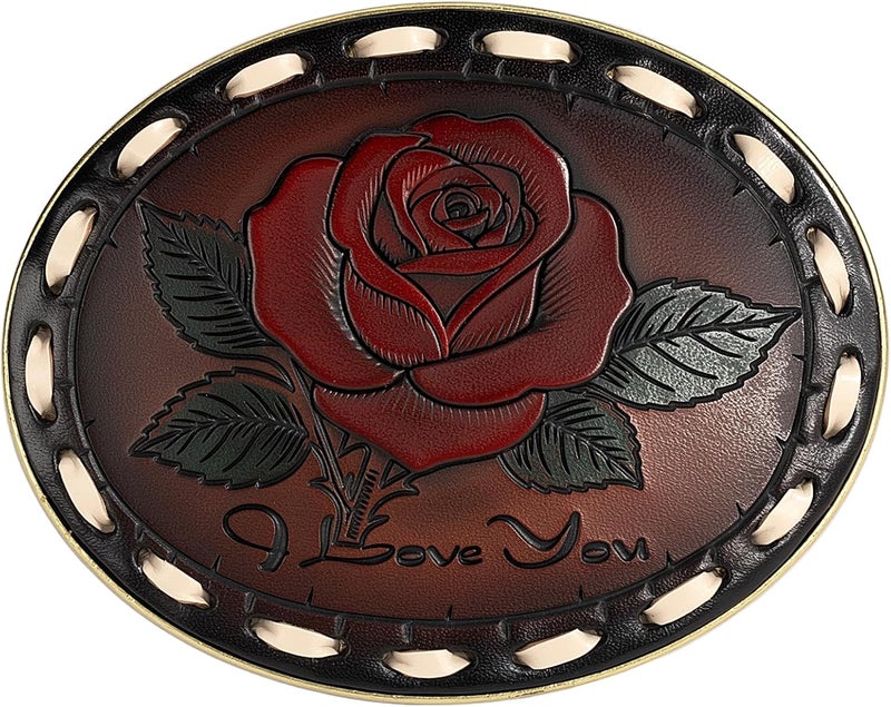 Biybletes Store Western Belt Buckle – 3D Engraved Genuine Leather Cowboy & Cowgirl Belt Buckle Fits 1.5 Inch Belts - Image 1